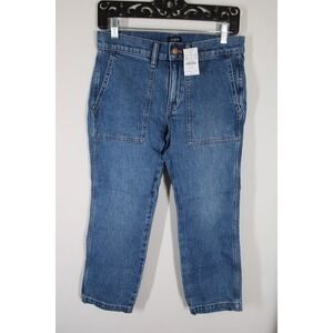 NWT J Crew 25P Blue Ankle Patch Pocket Utility Cargo Style Jeans BT040